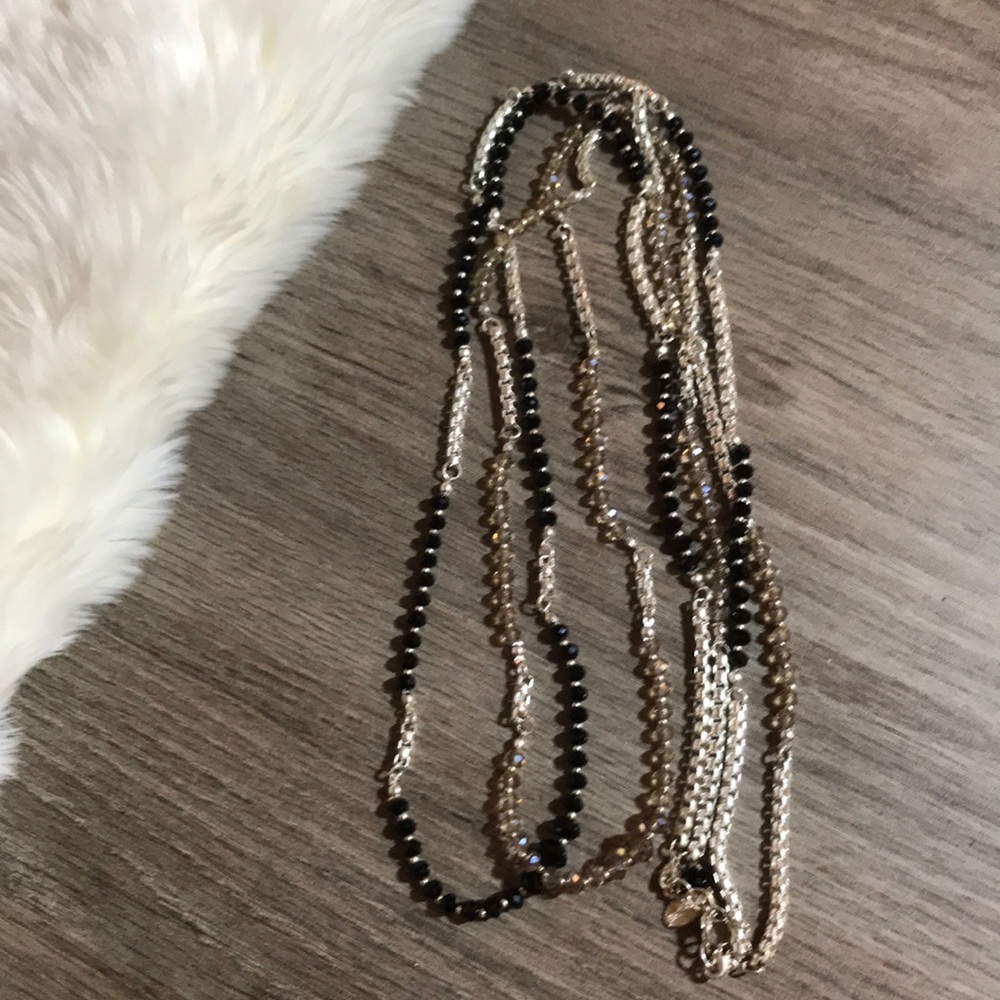 Double strand necklace.